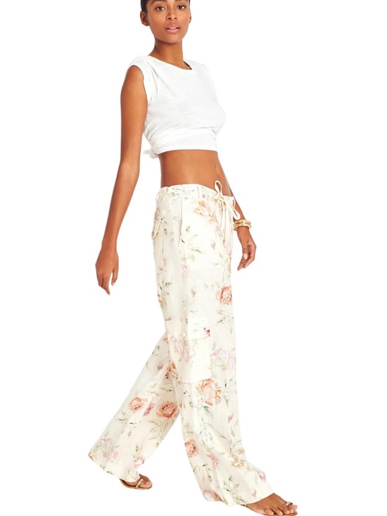 LoveShackFancy Pants - LoveShackFancy Cedric Linen Cargo Pants in Burnt Orange